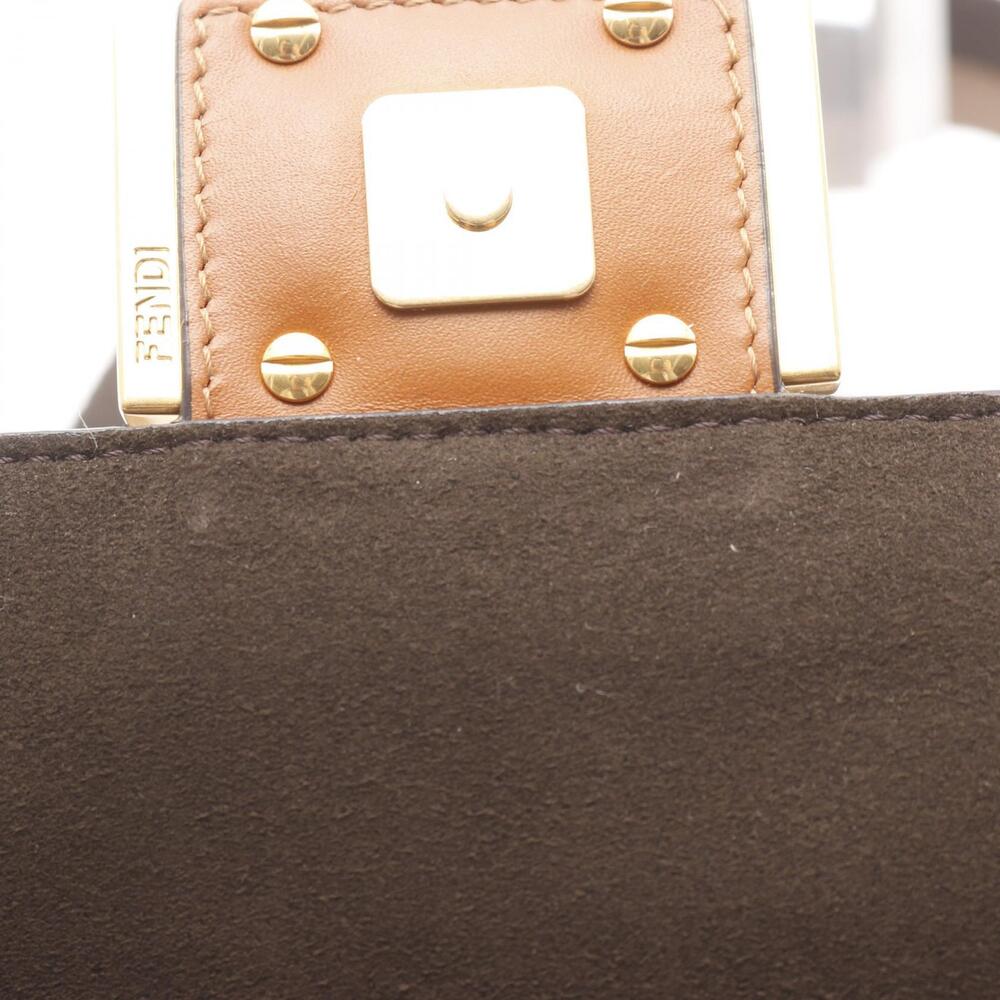 Fendi Flat Baguette shoulder bag brown leather canvas - Picture 5 of 9